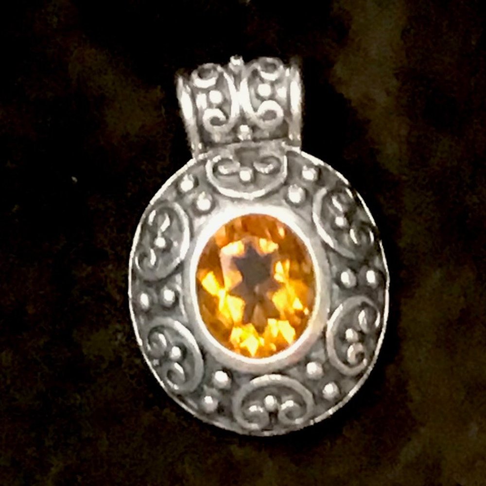 925 Sterling Silber Amber Necklace Slide